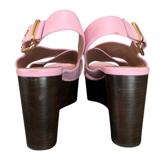 Marni Women’s Pink Leather Open Toe Platform Wedge Sandals Heels Size 40 - Picture 7 of 15